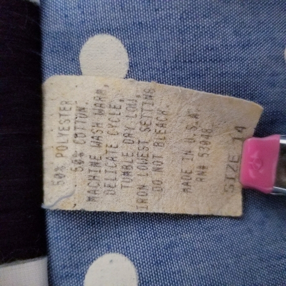 Vintage 80's retro HALLOWEEN polka dot print shirt top blouse 14 - Picture 10 of 11